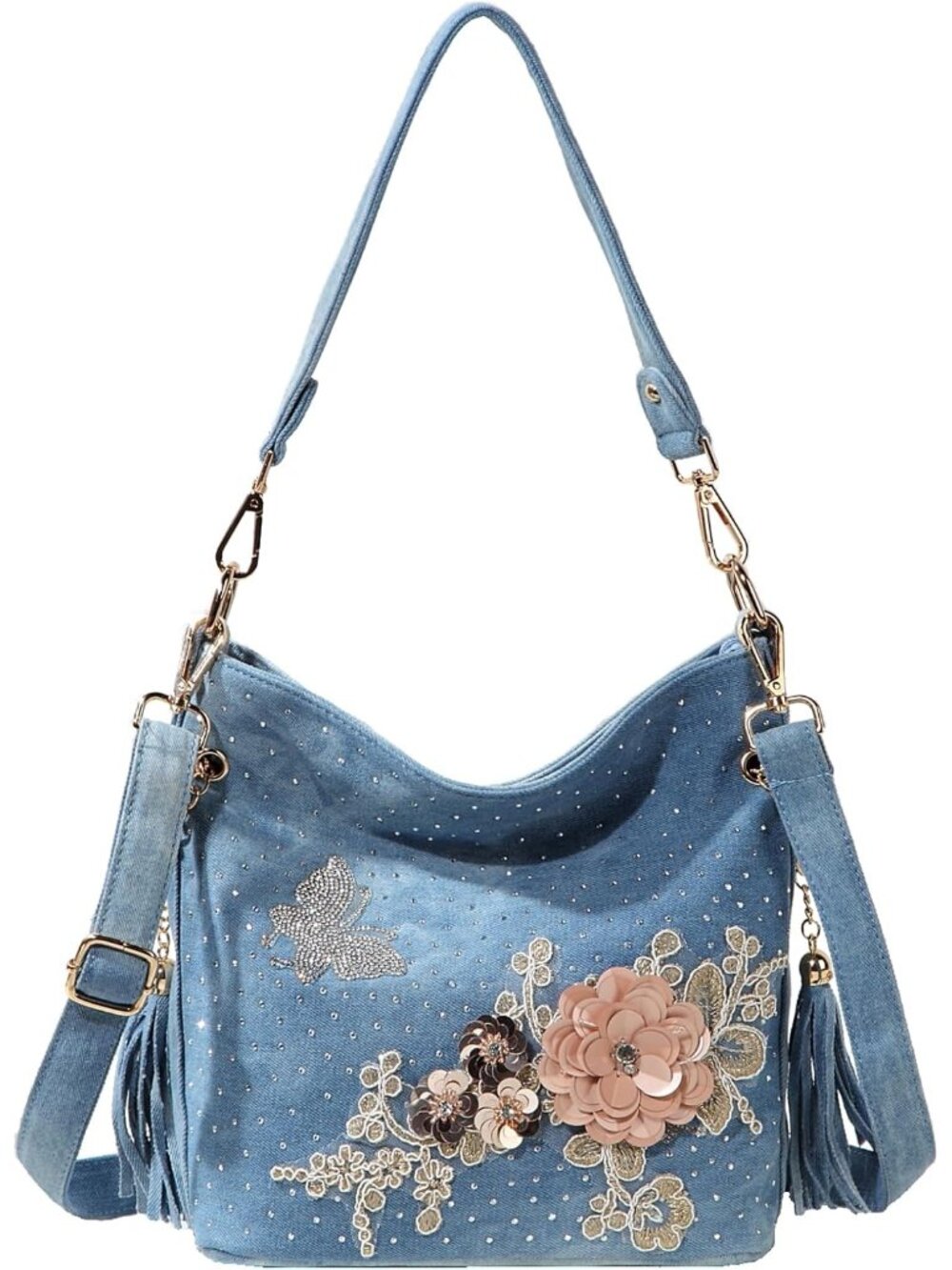 Denim Handbags for Women Top Handle Jean Purses and Handbags Denim Purse with Rh
